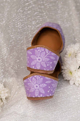 Lilac Surprise Chikankari Casual Jutti